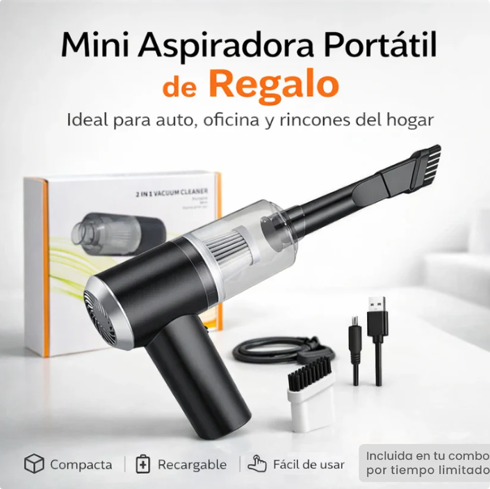 COMBO LIQUIDACIÓN: Hidrolavadora + (Aspiradora Portátil + Doble Batería + Maletín)