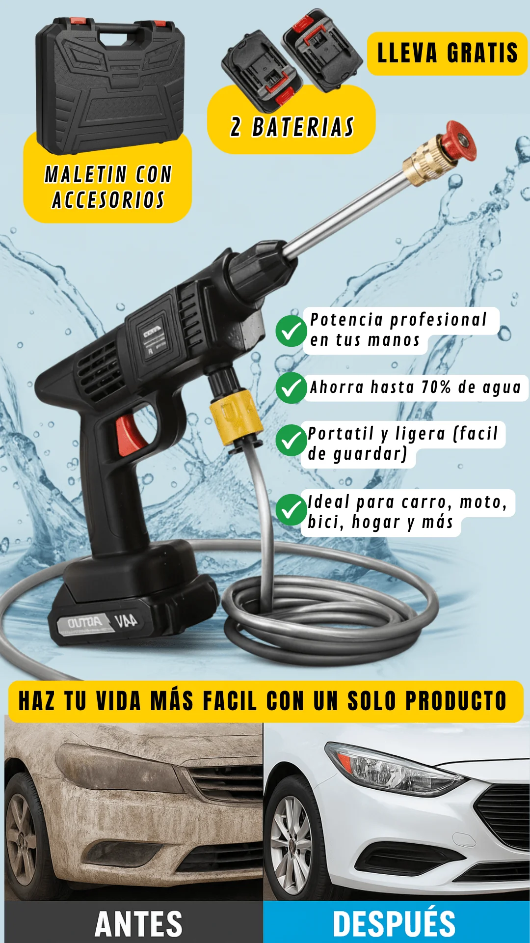 LIQUIDACIÓN: Hidrolavadora + Doble Batería + Maletín